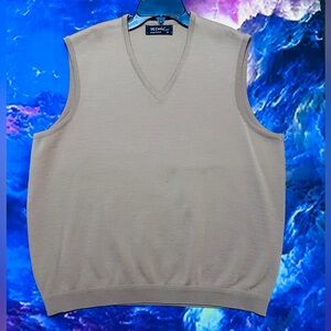 Men's Beige V-Neck Sweater Vest